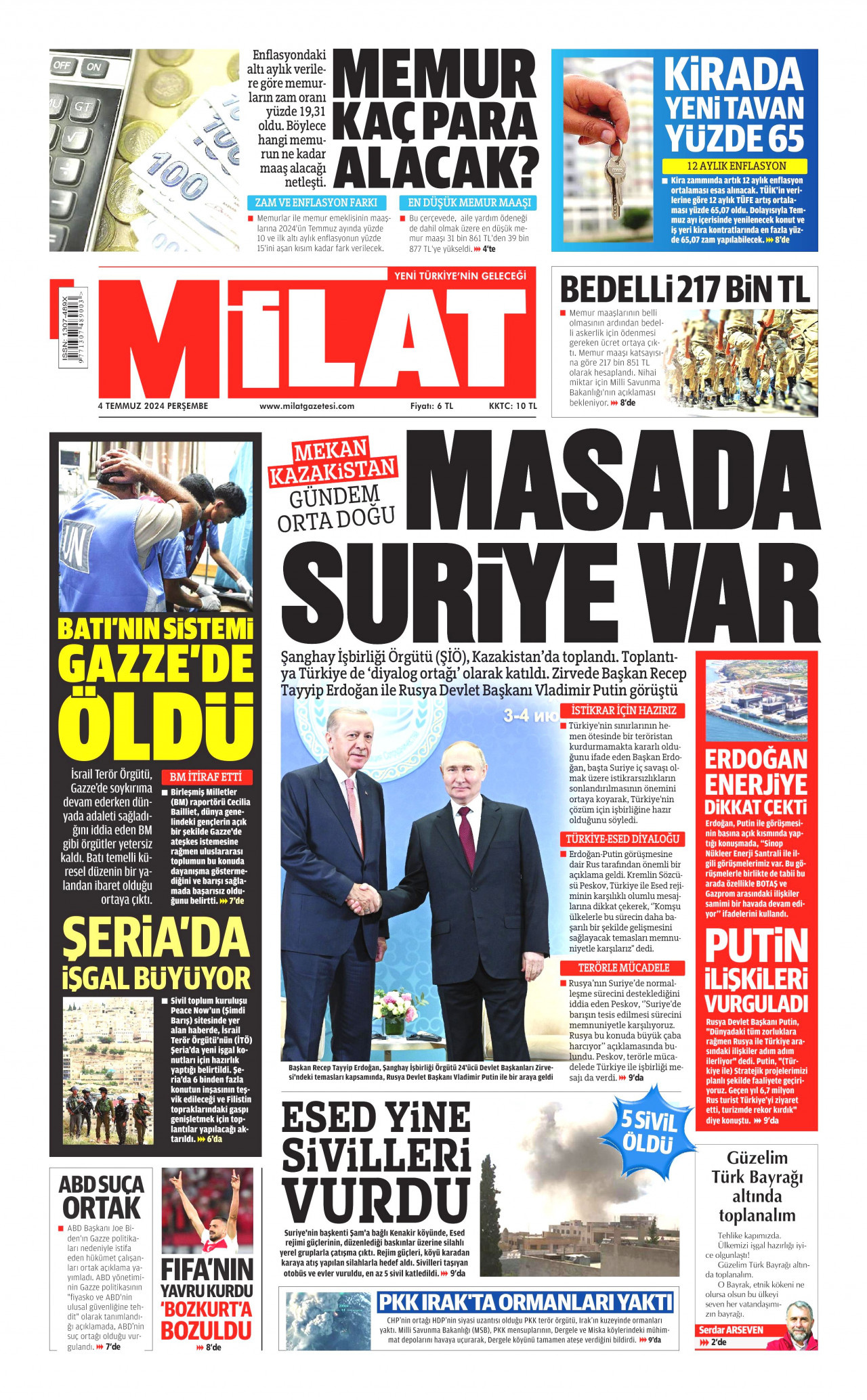 MİLAT 4 Temmuz 2024 Gazete Manşeti Büyük