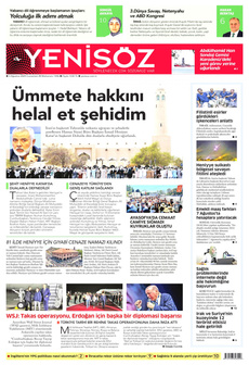 YENİ SÖZ GAZETESİ 3 Ağustos 2024 Gazete Manşeti Küçük