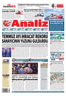 ANALİZ 3 Ağustos 2024 Gazete Manşeti Küçük