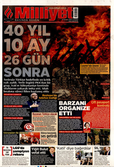 MİLLİYET 12 Temmuz 2025 Gazete Manşeti Küçük