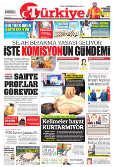 TÜRKİYE GAZETESİ 1 Ağustos 2025 Gazete Manşeti Küçük