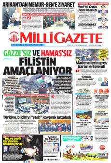 MİLLİ GAZETE 1 Ağustos 2025 Gazete Manşeti Küçük