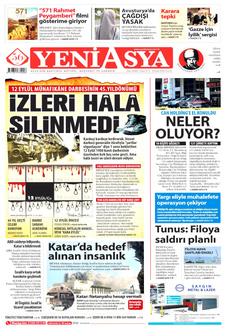 YENİ ASYA 12 Eylül 2025 Gazete Manşeti Küçük