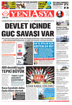 YENİ ASYA 18 Eylül 2025 Gazete Manşeti Küçük