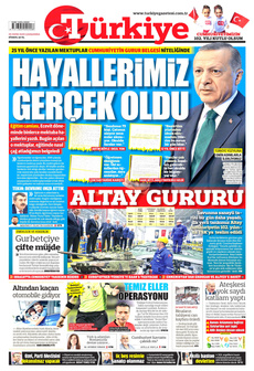TÜRKİYE GAZETESİ 29 Ekim 2025 Gazete Manşeti Küçük