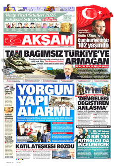 AKŞAM 29 Ekim 2025 Gazete Manşeti Küçük