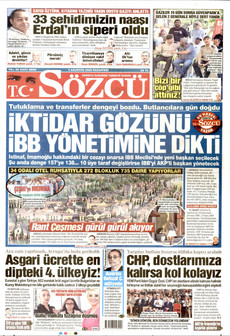 SÖZCÜ 3 Ağustos 2026 Gazete Manşeti Küçük